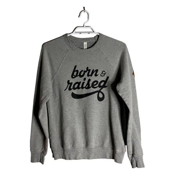 Canvas Gray Born & Raised Crewneck Sweatshirt Sweater - Picture 1 of 6